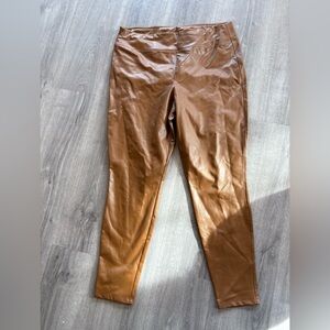 GAP Tan Faux Leather Pants/Leggings Size XL